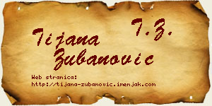 Tijana Zubanović vizit kartica